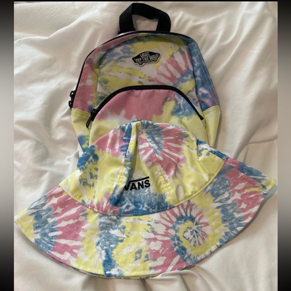 Vans Colorful Tie-Dye Backpack and Hat Set